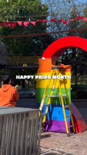 HAPPY PRIDE MONTH, TORONTO! 🏳️‍🌈🫶✨Strike a pose with our rainbow-wrapped big heart ❤️🕺