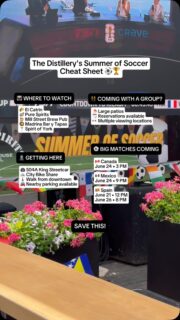 The Distillery District Summer of Soccer cheat sheet 👀⚽️🏆

If your group chat can’t decide where to watch the next match, The Distillery’s Summer of Soccer has got you covered! ↴

📺 WHERE TO WATCH
📍 @elcatrinca
📍 @madrina.to
📍 @spiritspure
📍 @millstreetbrewpub
📍 @spiritofyork

🚊 GETTING HERE
👉 504A King streetcar
👉 City Bike Share nearby
👉 Walk from downtown
👉Parking available nearby

👯 COMING WITH A GROUP?
⛱️ Large patios
🗓️ Reservations available
👀 Multiple viewing locations

⚽ BIG MATCHES STILL TO COME
🇪🇸 Spain 👉 June 21 @ 12 pm + June 26 @ 8 pm
🇨🇦 Canada 👉 June 24 @ 3 pm
🇲🇽 Mexico 👉  June 24 @ 9 pm

🔥 Knockout matches begin June 28

—

Head to our link in bio and click on ‘⚽️ SUMMER OF SOCCER SCHEDULE’ for more details!

[Toronto soccer watch parties, Where to watch soccer in Toronto, Toronto patios with TVs, Distillery District events, Things to do in Toronto, Toronto restaurants, Toronto patios, Toronto date night, Toronto weekend plans, Toronto foodie, Canada soccer, Spain soccer, Mexico soccer, Toronto viewing parties, Distillery District Toronto, Watch parties Toronto]