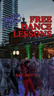 PSA: Your Halloween plans just got a little more thrilling, Toronto! 🧟‍♀️💃🏽🎃

Join us at The Distillery on Saturday, October 31st, for FREE community dance lessons, ✨Thriller Edition✨ led by @citydancecorps!

Bring a friend or the whole family to learn the iconic choreography and get into the spooky season spirit with us!   🗓️ We’ve got lessons for all ages from 5:30-6:30 pm, no registration is required. Costumes are encouraged!

Send this to the friend you’d learn the Thriller dance with!